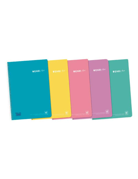 CUADERNO ENRI PLUS 80h F 4x4 CON MARGEN COLORES PASTEL