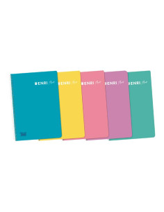 CUADERNO ENRI PLUS 80h 4 4x4 CON MARGEN COLORES PASTEL