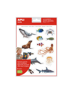 BLÍSTER 15 GOMETS TEMÁTICOS APLI KIDS ANIMALES MARINOS