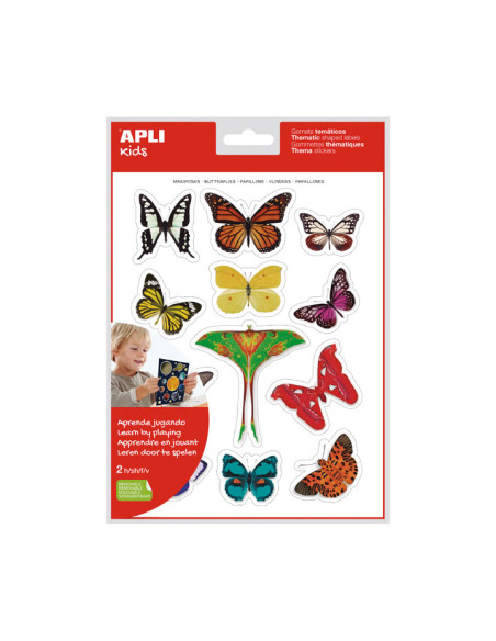 BLÍSTER 12 GOMETS TEMÁTICOS APLI KIDS MARIPOSAS