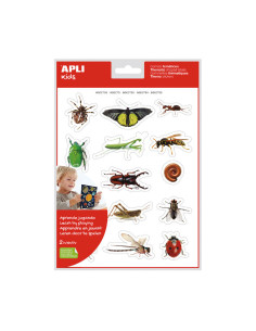 BLÍSTER 14 GOMETS TEMÁTICOS APLI KIDS INSECTOS