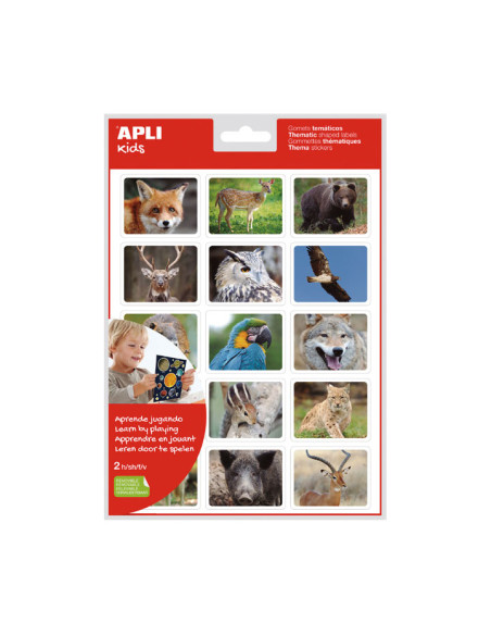 BLÍSTER 15 GOMETS TEMÁTICOS APLI KIDS ANIMALES BOSQUE