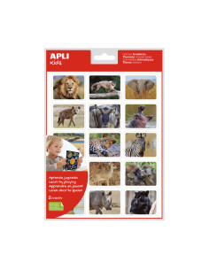 BLÍSTER 15 GOMETS TEMÁTICOS APLI KIDS ANIMALES SABANA