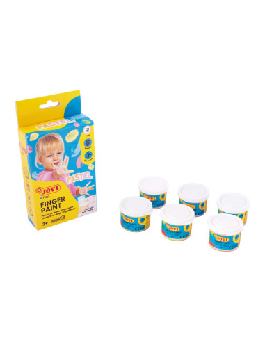 CAJA 6 BOTES DE PINTURA DE DEDOS JOVI 35ml PASTEL