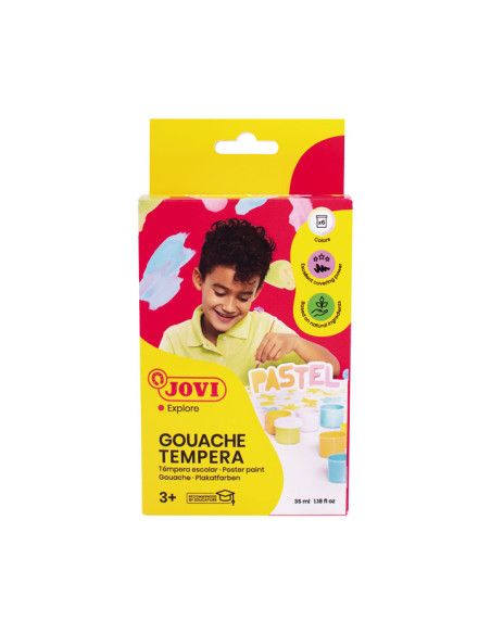 PACK 6 BOTES TÉMPERA JOVI 35ml PASTEL  PINCEL