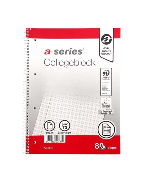CUADERNO ESPIRAL A-SERIES A4 80h