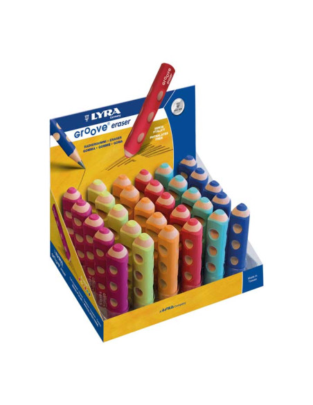 EXPOSITOR 30 GOMAS DE BORRAR LYRA GROOVE TRIPLE