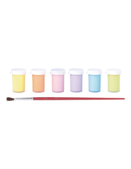 TEMPERA JOVI GOUACHE  15 ml bote ESTUCHE de 6 COLORES PASTEL  PINCEL