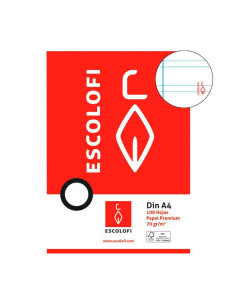 RECAMBIO 100h ESCOLOFI A4 PAUTA 3 CON MARGEN