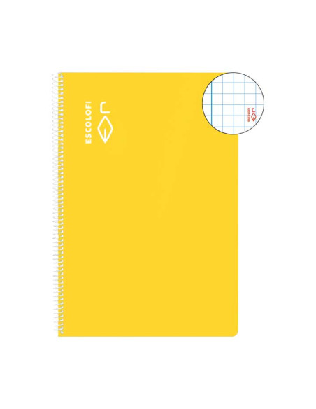 BLOC ESCOLOFI tapa DURA F 100h 70g CUADRIC5x5 CMARGEN AMARILLO