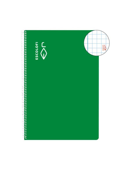 CUADERNO ESPIRAL 100h ESCOLOFI F 5x5 CON MARGEN