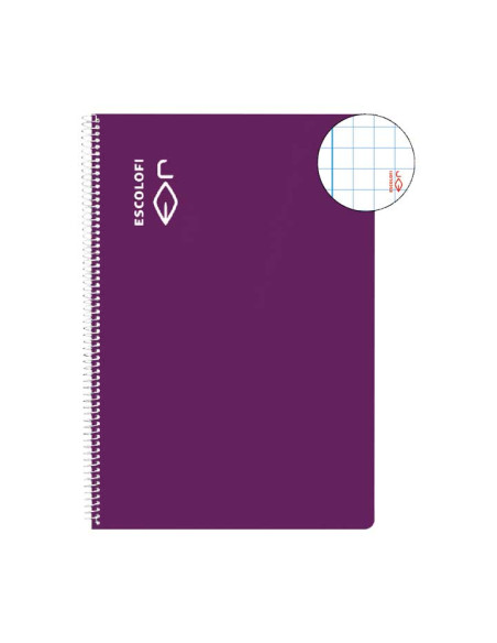 CUADERNO ESPIRAL 100h ESCOLOFI F 6x6 CON MARGEN