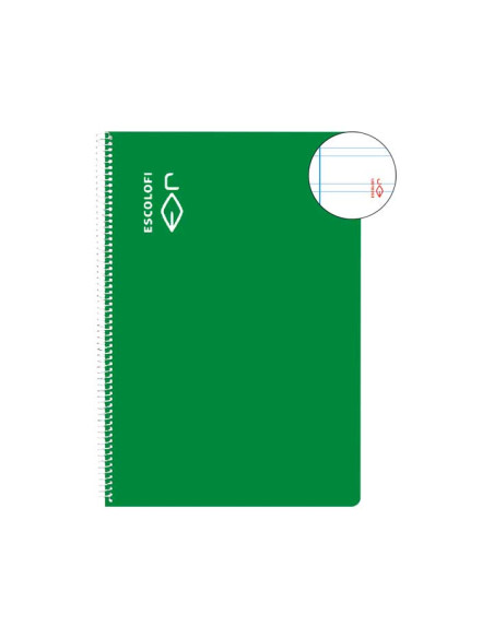 BLOC ESCOLOFI tapa DURA F 100h PAUTA 25 CMARGEN VERDE