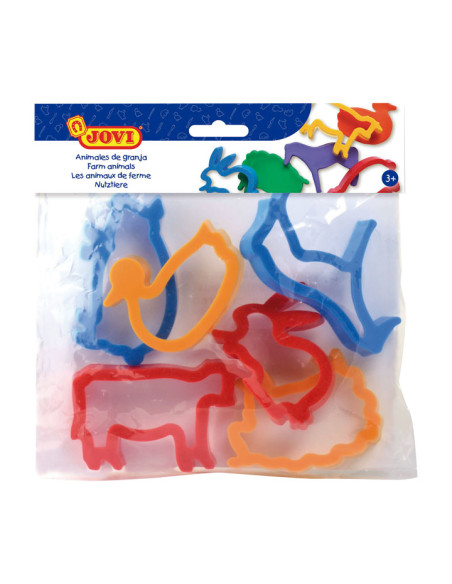 MOLDES JOVI BOLSA ANIMALES DE LA GRANJA 6 UNIDADES