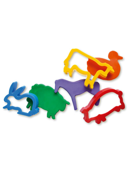MOLDES JOVI BOLSA ANIMALES DE LA GRANJA 6 UNIDADES