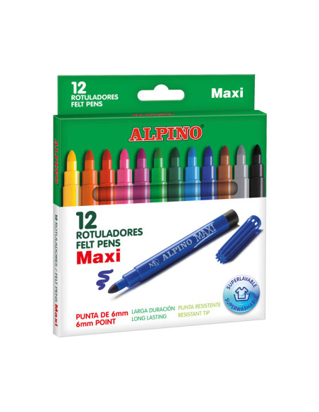 ESTUCHE 12 ROTULADORES ALPINO MAXI
