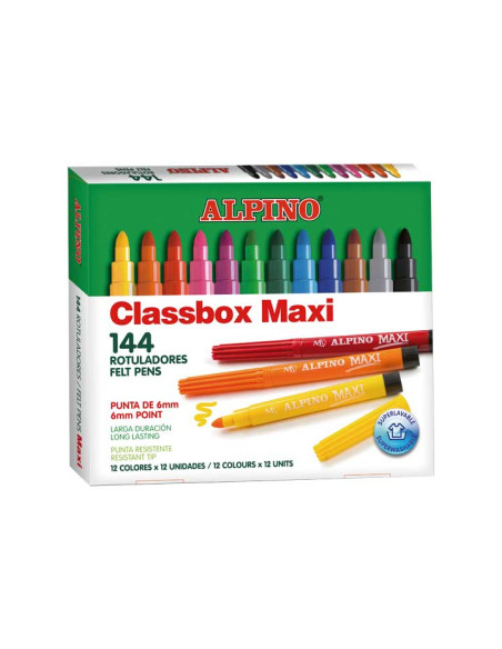 SCHOOLPACK 144 ROTULADORES ALPINO MAXI