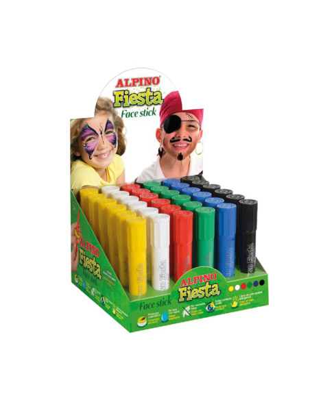 ALPINO MAQUILLAJE EN BARRA FIESTA FACE STICK CAJA EXPOSITORA DE 30 CSURTIDOS