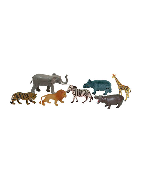 BOTE 7 FIGURAS MINILAND ANIMALES DE LA SELVA