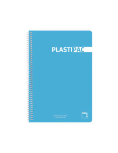 PACSA CUADERNO PLASTIPAC 80H FOLIO 90GR PAUTA 35CM TAPAS PP PACK 5 UD COLORES SURTIDOS