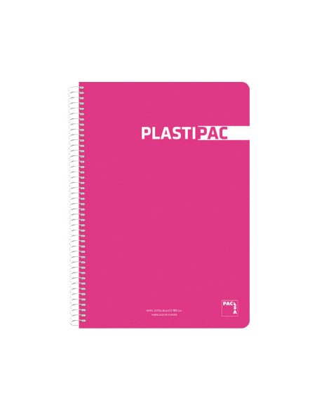 PACSA CUADERNO PLASTIPAC 80H FOLIO 90GR LISO TAPAS PP PACK 5 UD COLORES SURTIDOS