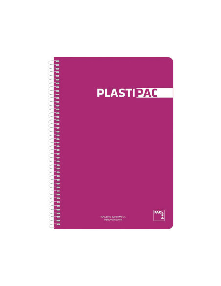 PACSA CUADERNO PLASTIPAC 80H FOLIO 90GR LISO TAPAS PP PACK 5 UD COLORES SURTIDOS