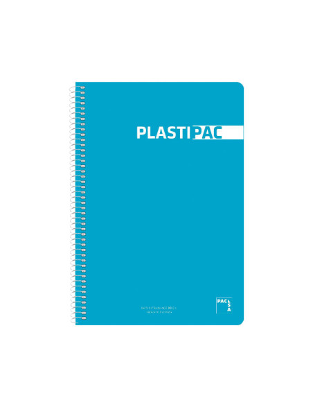 PACSA CUADERNO PLASTIPAC 80H FOLIO 90GR LISO TAPAS PP PACK 5 UD COLORES SURTIDOS