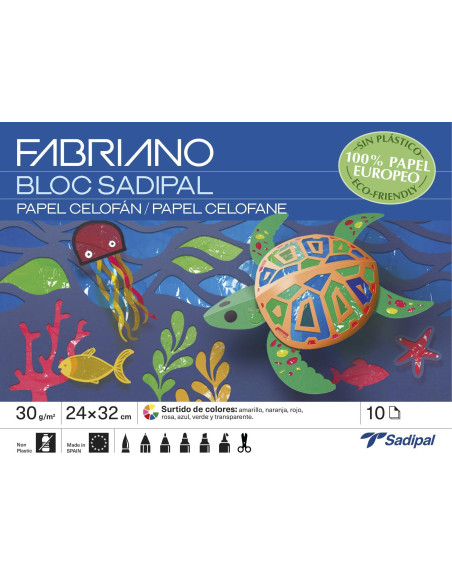 CUADERNO 10h PAPEL CELOFÁN SADIPAL 32x24cm