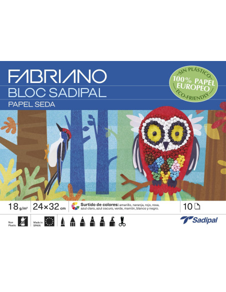 CUADERNO 10h PAPEL SEDA  SADIPAL 32x24cm