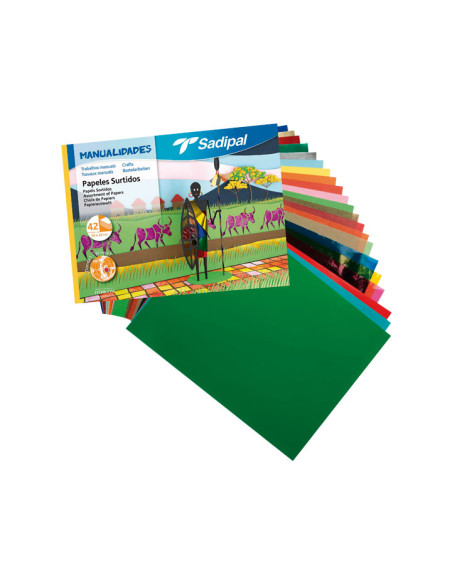 CUADERNO 42h PAPELES SURTIDOS SADIPAL 32x24cm