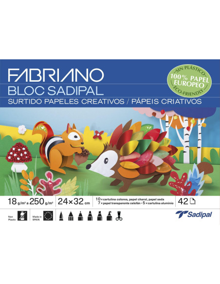 CUADERNO 42h PAPELES SURTIDOS SADIPAL 32x24cm