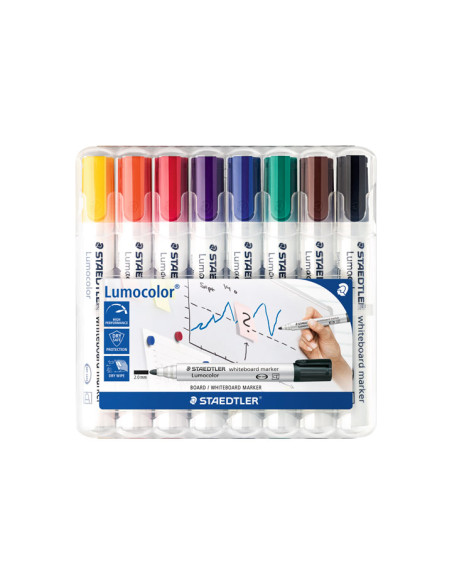 ESTUCHE 8 ROTULADORES STAEDTLER LUMOCOLOR  WHITEBOARD MARKER