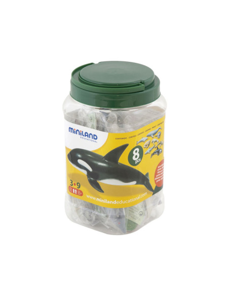BOTE CON ASA 8 FIGURAS ANIMALES MARINOS  GUIA DIDACTICA