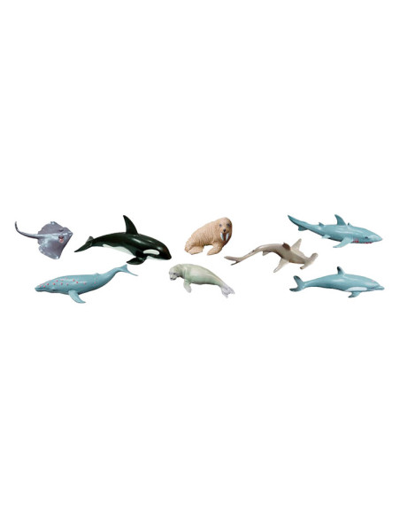 BOTE CON ASA 8 FIGURAS ANIMALES MARINOS  GUIA DIDACTICA