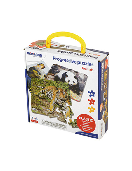 SET 3 PUZZLES PROGRESIVOS MINILAND ANIMALES