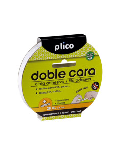 CINTA ADHESIVA PLICO DOBLE CARA 9mm x 20m