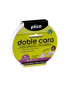 CINTA ADHESIVA PLICO DOBLE CARA 15mm x 20m