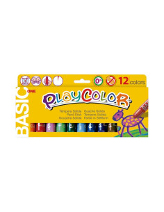 CAJA 12 TÉMPERAS PLAYCOLOR SÓLIDAS 10gr SURTIDAS