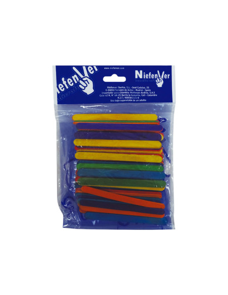 PALILLOS POLO NIEFENVER COLORES SURTIDOS 100 UD 114x10x22mm