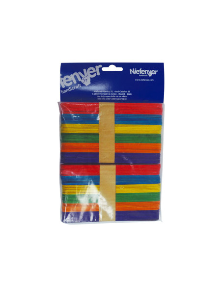 BOLSA 100 PALILLOS DE MÉDICO NIEFENVER COLORES SURTIDO
