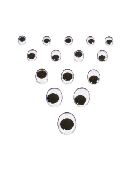 OJOS MOVILES NIEFENVER OVALADOS NEGRO PACK de 100 TAMAÑO SURTIDO