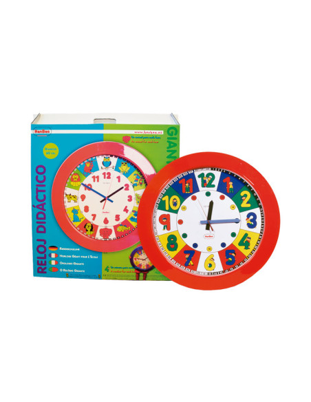 RELOJ GIGANTE HENBEA ESCOLAR ANIMALES