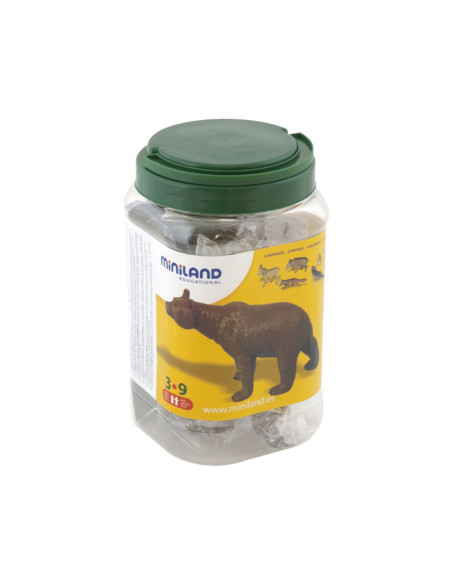 BOTE CON ASA 8 FIGURAS ANIMALES DEL BOSQUE