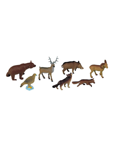 BOTE CON ASA 8 FIGURAS ANIMALES DEL BOSQUE