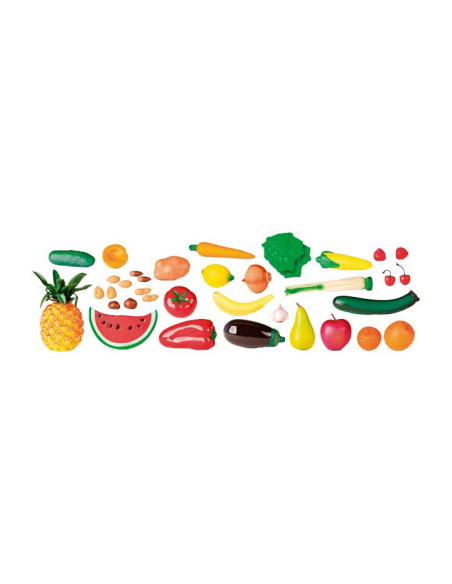 ESTUCHE MINILAND 36 PIEZAS DE COMIDA SURTIDA frutas hortalizas y frutos secos