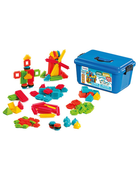 CONTENEDOR 100 PIEZAS MINILAND PEGY BRICKS