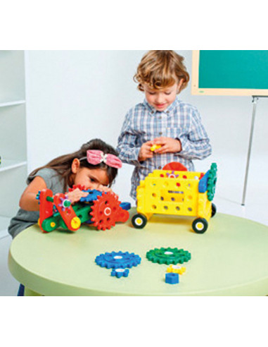 CONTENEDOR 62 PIEZAS MINILAND JUNIOR ENGINEER GEARS
