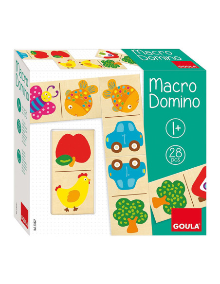 JUEGO DOMINO GOULA MACRO DOMINO 28 PIEZAS MADERA 1 AÑO