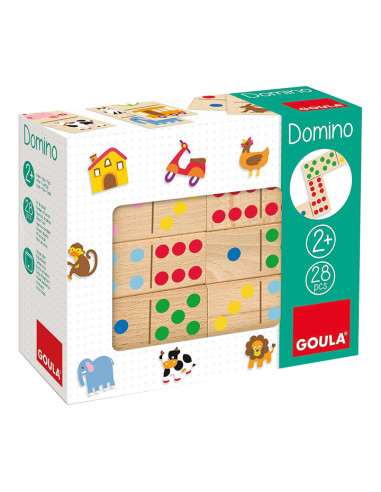 JUEGO DOMINO GOULA TOYCOLOR 28 PIEZAS MADERA 2 AÑOS