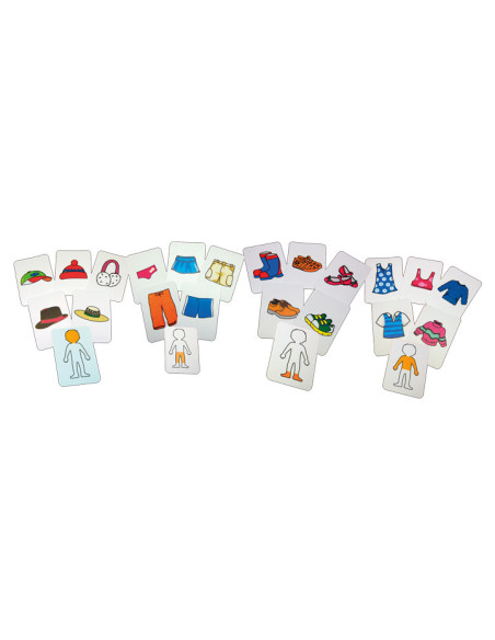 SET 24 TARJETAS HENBEA DE FAMILIAS ROPA
